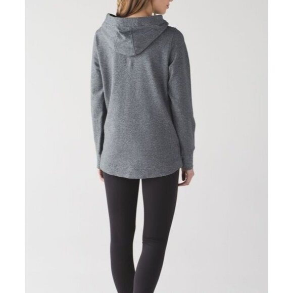 Lululemon Split Pullover Hoodie Sweatshirt Charcoal Gray Speckled Black Womens 4 - Picture 7 of 7